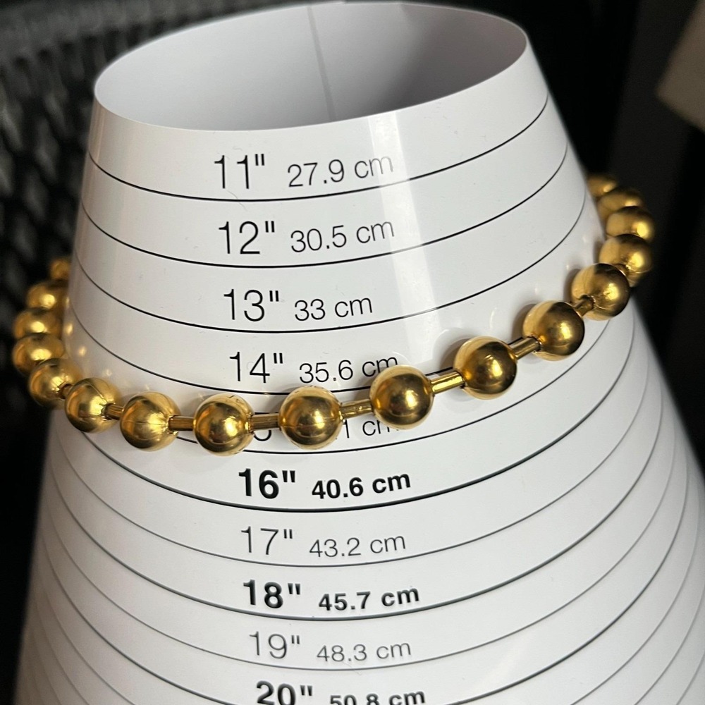 Vintage Y2K Gold Tone Oversized Ball Chain Necklace & Bracelet Set Retro Classic - Picture 3 of 8